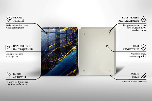 Glas Ceranfeldabdeckung Marineblaue Abstraktion