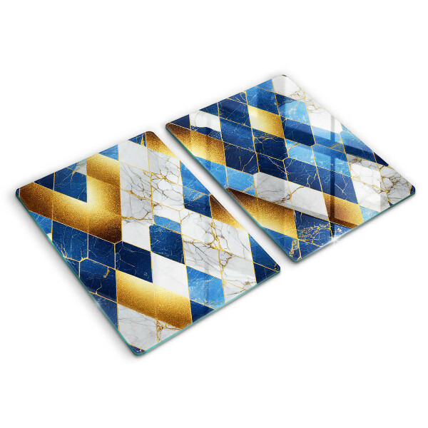 Glas Ceranfeldabdeckung Goldene Marmorrauten