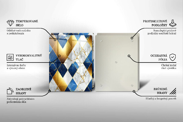 Glas Ceranfeldabdeckung Goldene Marmorrauten