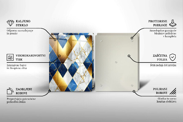 Glas Ceranfeldabdeckung Goldene Marmorrauten