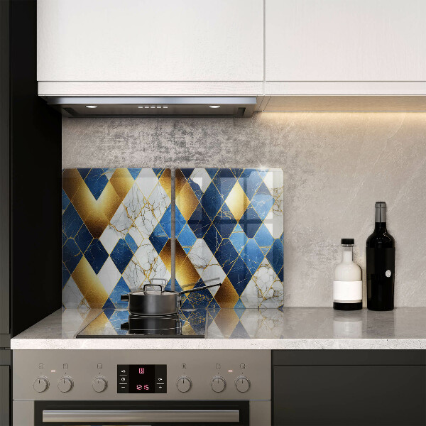 Glas Ceranfeldabdeckung Goldene Marmorrauten