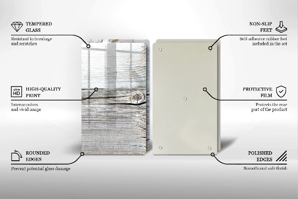 Glas Ceranfeldabdeckung Helle Holzstruktur