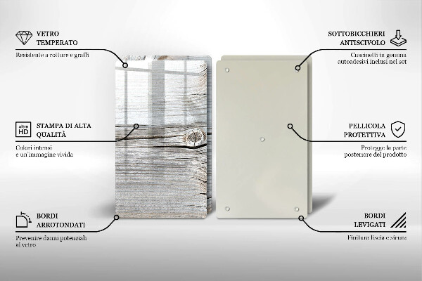 Glas Ceranfeldabdeckung Helle Holzstruktur