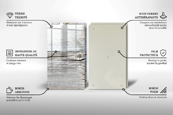 Glas Ceranfeldabdeckung Helle Holzstruktur