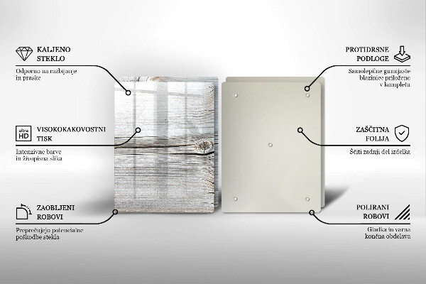 Glas Ceranfeldabdeckung Helle Holzstruktur