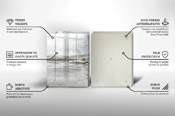 Glas Ceranfeldabdeckung Helle Holzstruktur