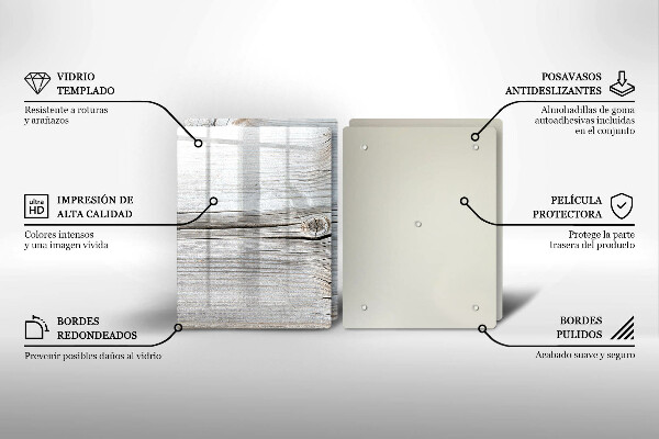 Glas Ceranfeldabdeckung Helle Holzstruktur