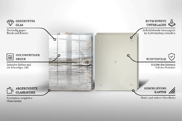 Glas Ceranfeldabdeckung Helle Holzstruktur