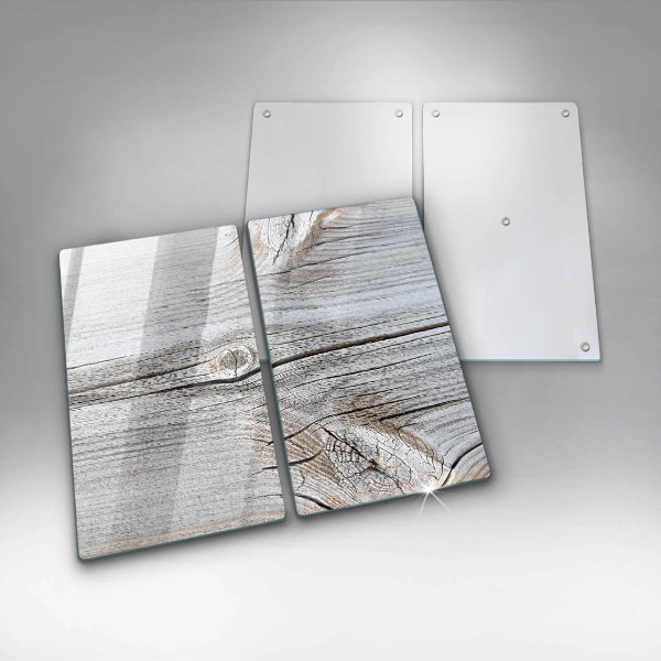 Glas Ceranfeldabdeckung Helle Holzstruktur