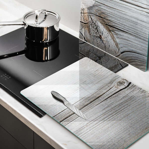 Glas Ceranfeldabdeckung Helle Holzstruktur