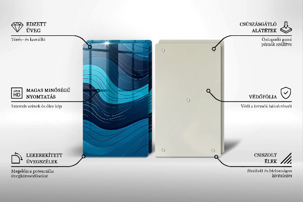 Glas Ceranfeldabdeckung Abstrakte Wellen