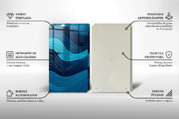 Glas Ceranfeldabdeckung Abstrakte Wellen