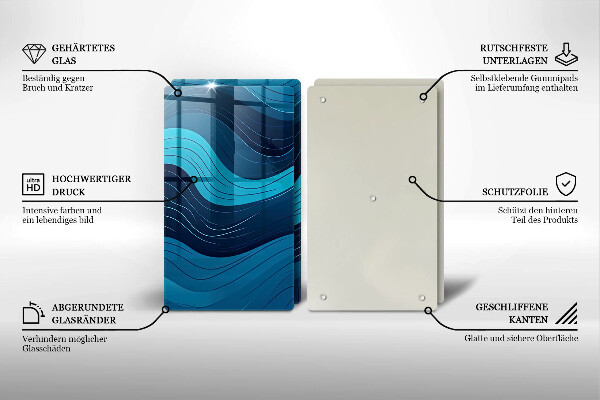 Glas Ceranfeldabdeckung Abstrakte Wellen