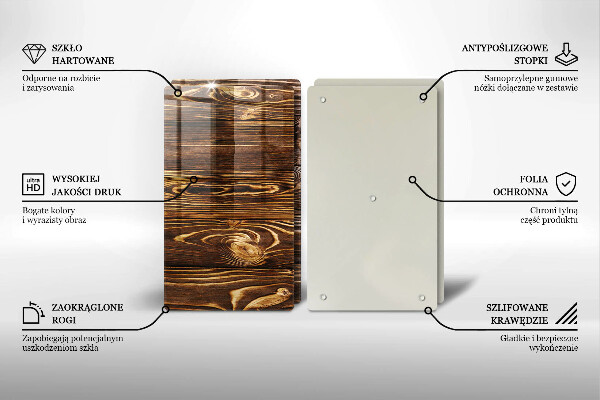 Glas Ceranfeldabdeckung Holzstruktur