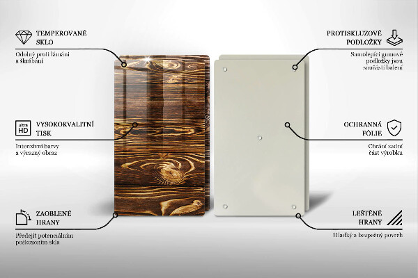 Glas Ceranfeldabdeckung Holzstruktur