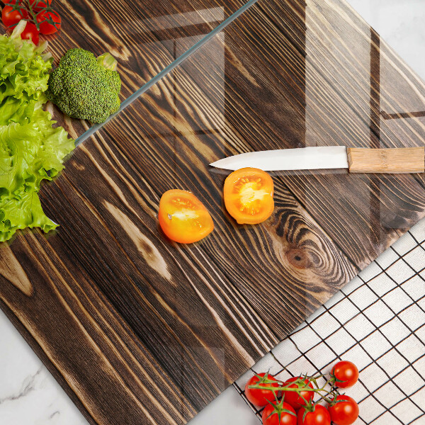 Glas Ceranfeldabdeckung Holzstruktur