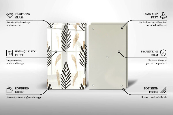 Glas Ceranfeldabdeckung Boho-Pflanzen