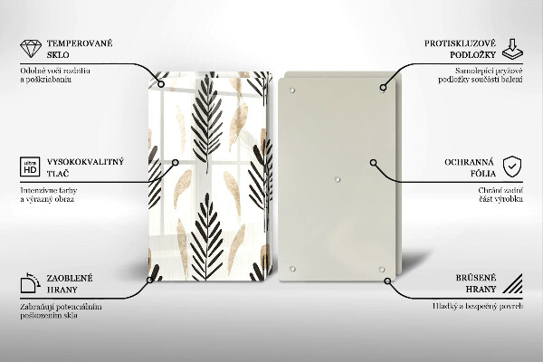 Glas Ceranfeldabdeckung Boho-Pflanzen