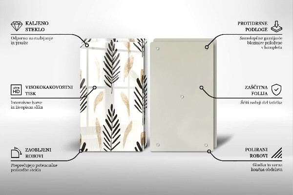 Glas Ceranfeldabdeckung Boho-Pflanzen