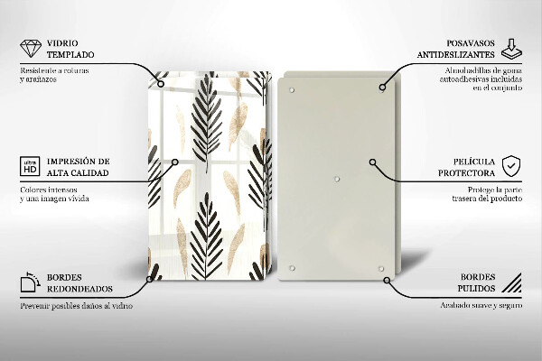 Glas Ceranfeldabdeckung Boho-Pflanzen