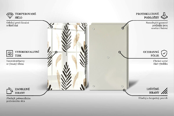 Glas Ceranfeldabdeckung Boho-Pflanzen