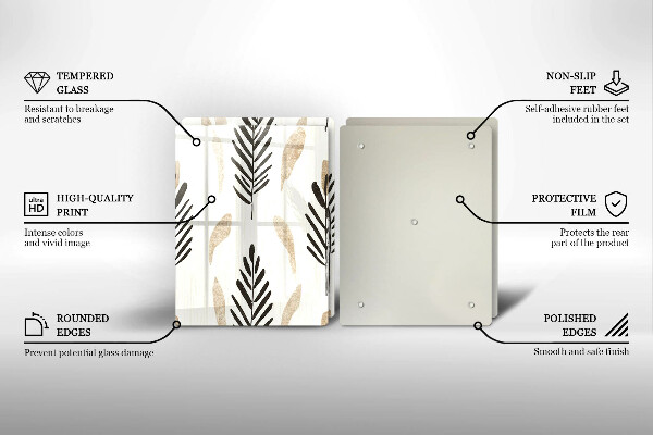 Glas Ceranfeldabdeckung Boho-Pflanzen