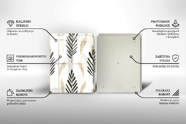 Glas Ceranfeldabdeckung Boho-Pflanzen