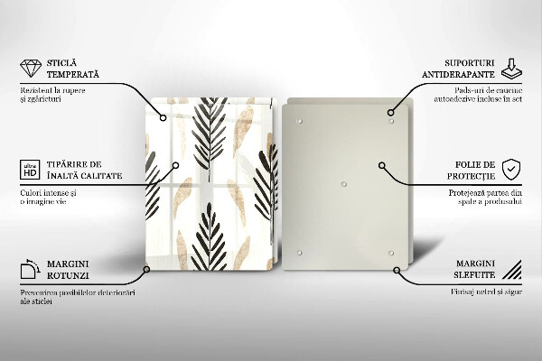 Glas Ceranfeldabdeckung Boho-Pflanzen