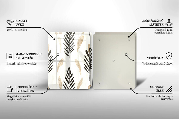 Glas Ceranfeldabdeckung Boho-Pflanzen