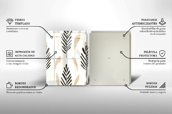 Glas Ceranfeldabdeckung Boho-Pflanzen