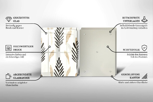 Glas Ceranfeldabdeckung Boho-Pflanzen