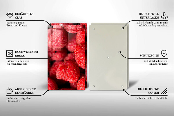 Glas Ceranfeldabdeckung Himbeerfrucht