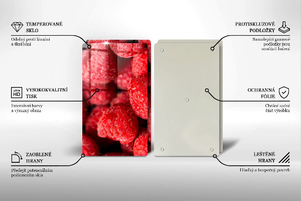 Glas Ceranfeldabdeckung Himbeerfrucht