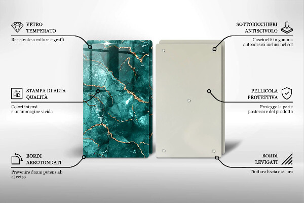 Glas Ceranfeldabdeckung Blauer Marmor