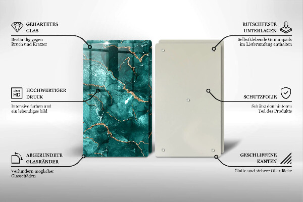 Glas Ceranfeldabdeckung Blauer Marmor