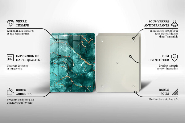 Glas Ceranfeldabdeckung Blauer Marmor