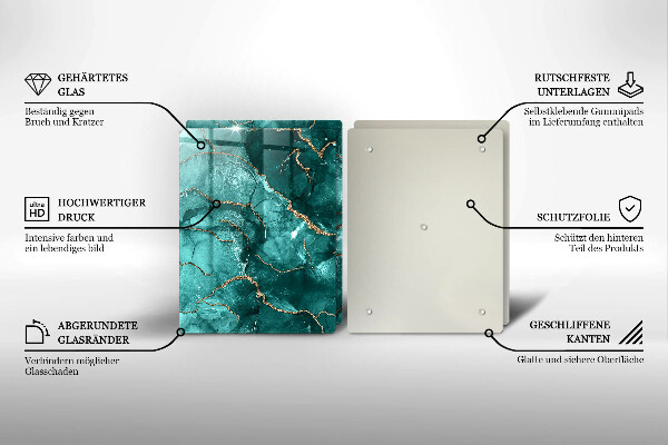 Glas Ceranfeldabdeckung Blauer Marmor