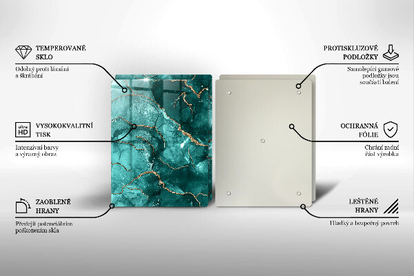 Glas Ceranfeldabdeckung Blauer Marmor