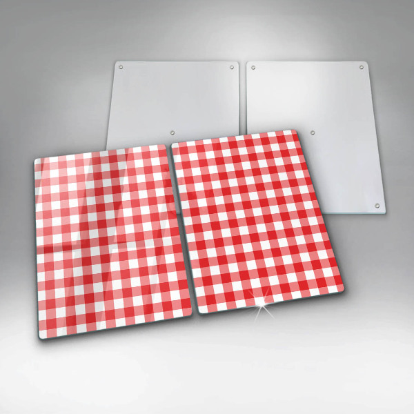 Glas Ceranfeldabdeckung Rot-weißes Karomuster
