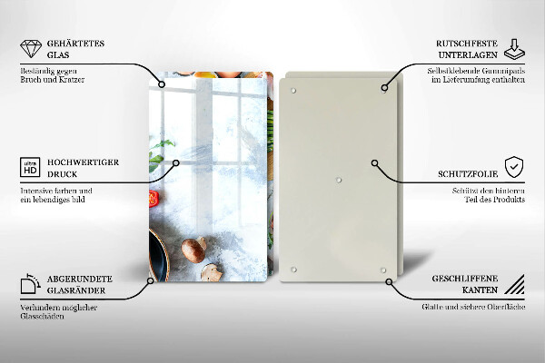 Glas Ceranfeldabdeckung Zutaten in der Küche