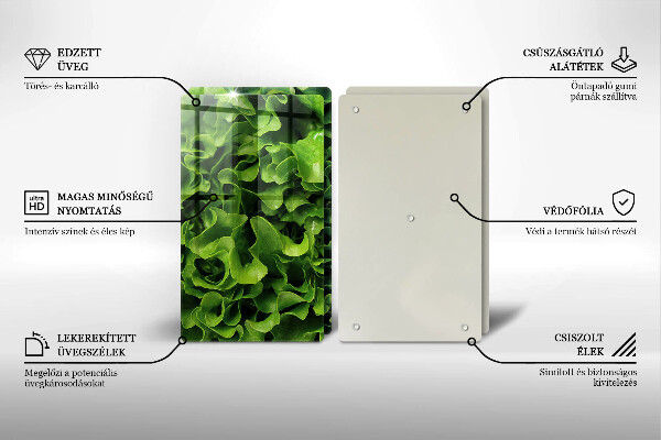 Glas Ceranfeldabdeckung Grüne Salatblätter