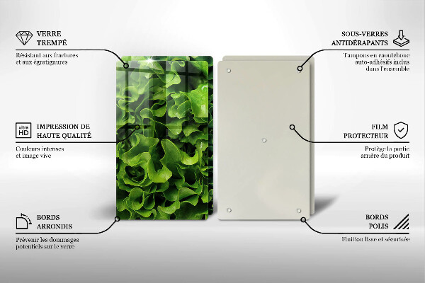 Glas Ceranfeldabdeckung Grüne Salatblätter