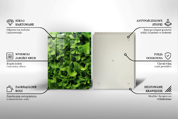 Glas Ceranfeldabdeckung Grüne Salatblätter