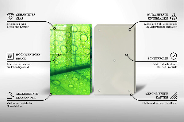 Glas Ceranfeldabdeckung Nahaufnahme eines Blattes