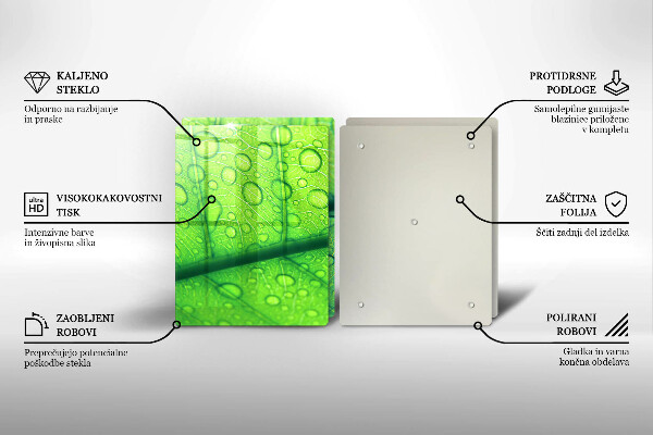 Glas Ceranfeldabdeckung Nahaufnahme eines Blattes