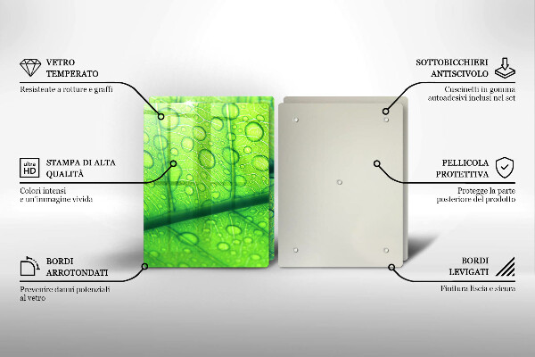 Glas Ceranfeldabdeckung Nahaufnahme eines Blattes