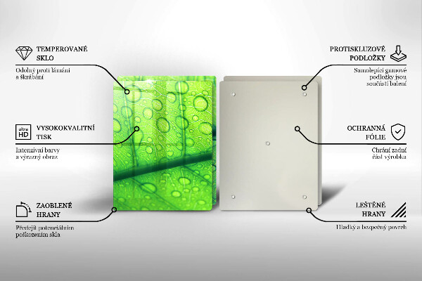Glas Ceranfeldabdeckung Nahaufnahme eines Blattes