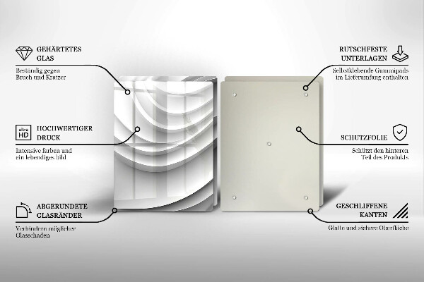 Glas Ceranfeldabdeckung Geometrische Linien