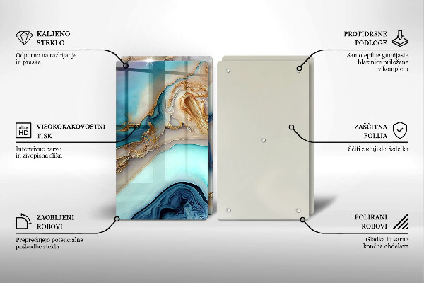 Glas Ceranfeldabdeckung Mehrfarbiger Marmor