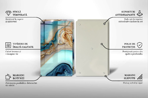 Glas Ceranfeldabdeckung Mehrfarbiger Marmor